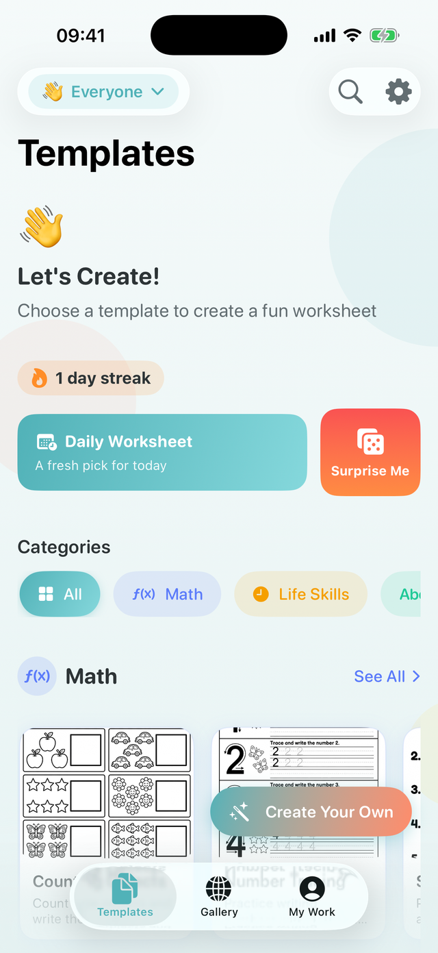 Education AI: WorkSheets Maker on iPhone