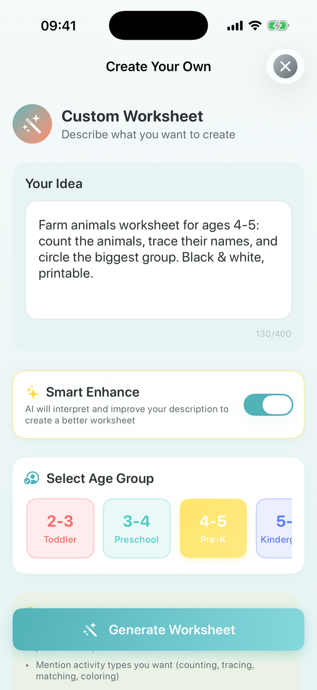 Education AI: WorkSheets Maker screenshot 2