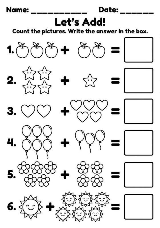 Simple Addition printable worksheet preview