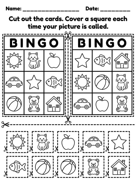 Bingo Cards printable worksheet preview