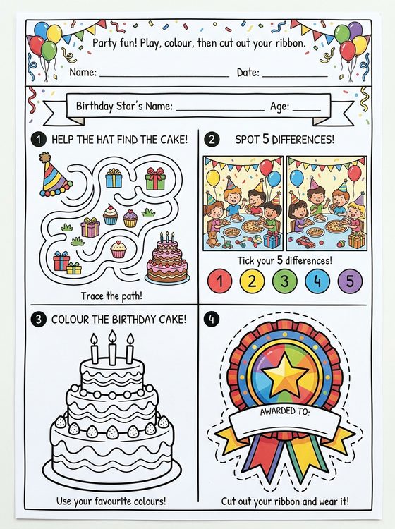 Party Pack printable worksheet preview