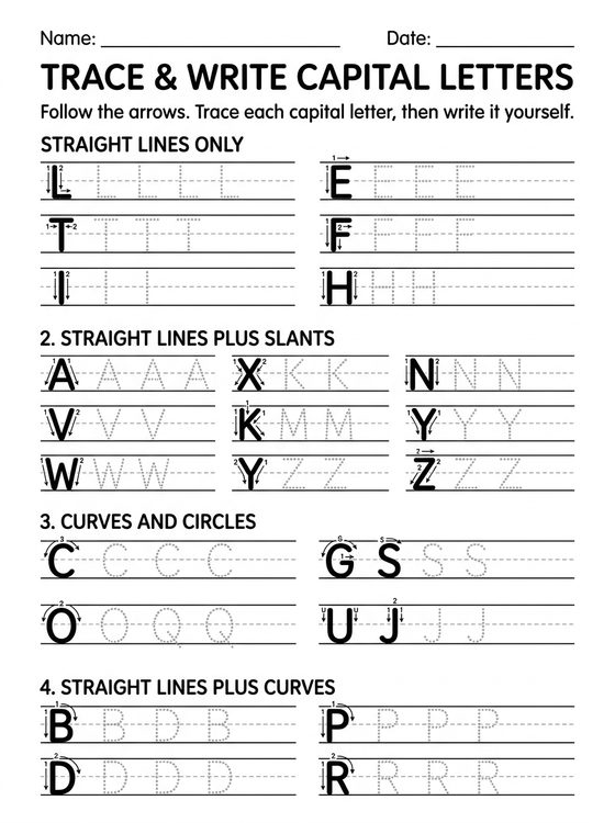 Capital Letters printable worksheet preview