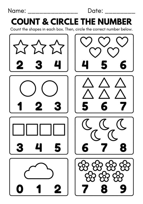 Circle the Number printable worksheet preview