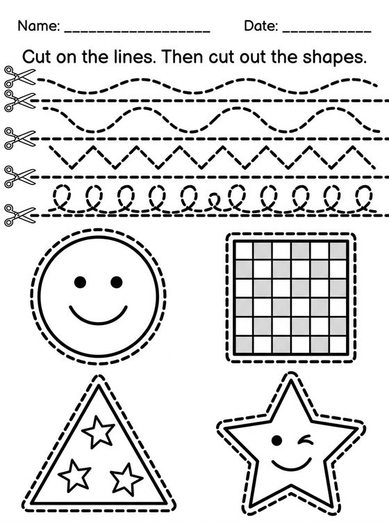 Curves & Shapes printable worksheet preview