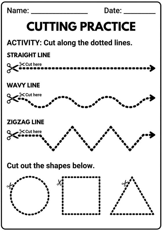 Cutting Practice printable worksheet preview
