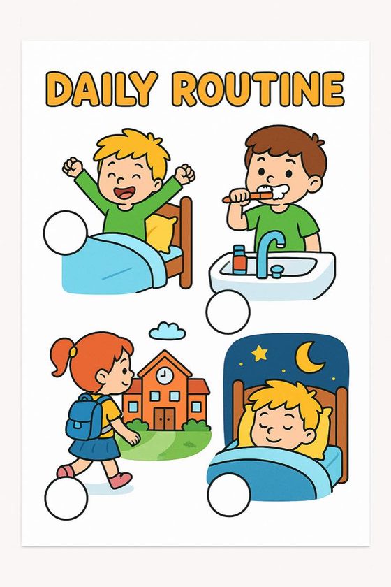 My Daily Routine printable worksheet preview