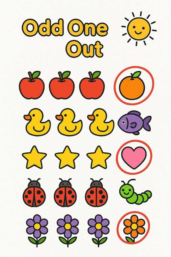 Odd One Out printable worksheet preview