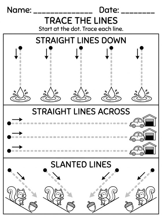 Line Tracing printable worksheet preview