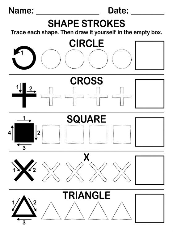 Shape Strokes printable worksheet preview