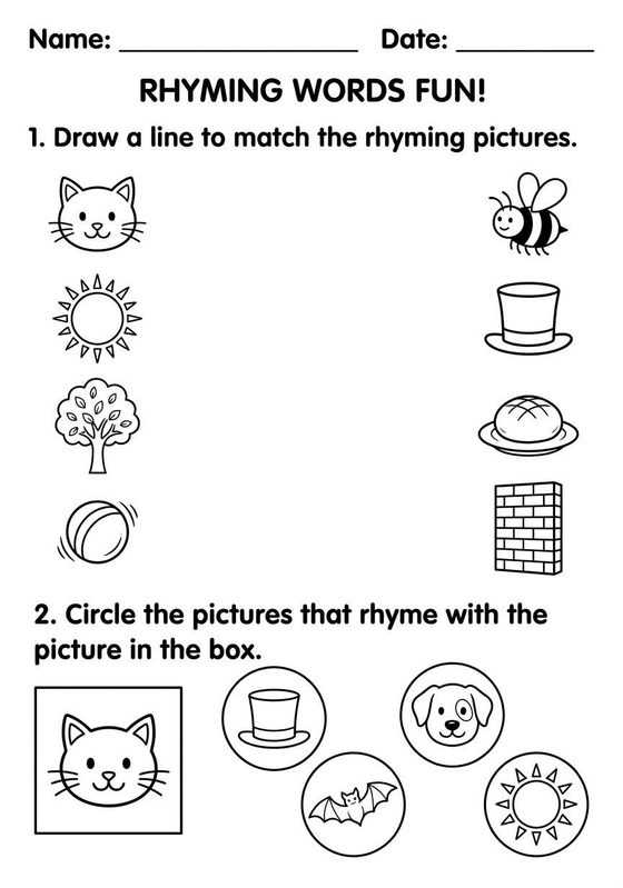 Rhyming Words printable worksheet preview