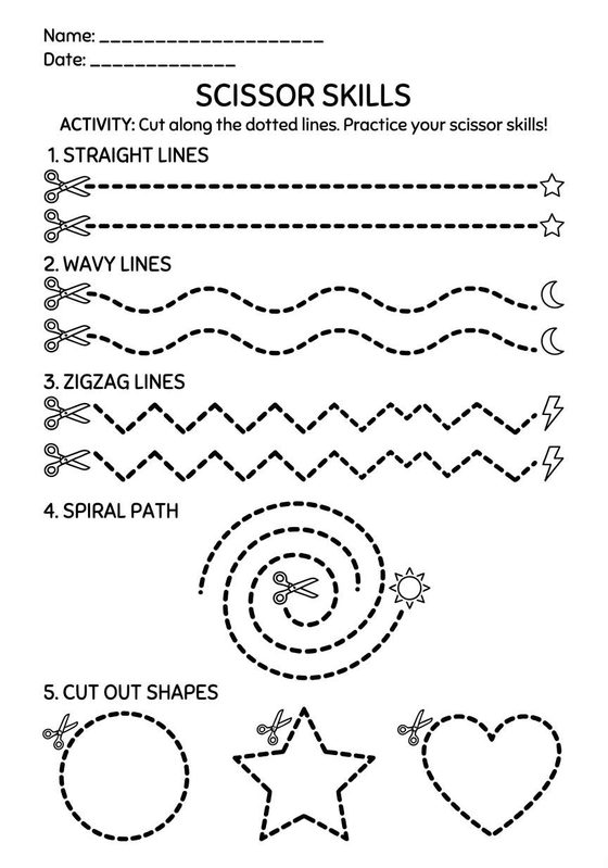 Scissor Skills printable worksheet preview