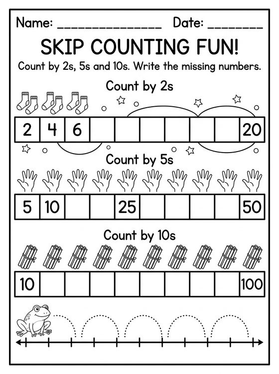 Skip Counting printable worksheet preview