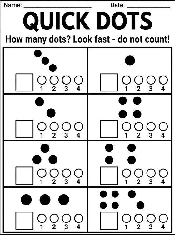 Quick Dots printable worksheet preview