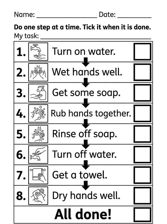 Task Checklist printable worksheet preview